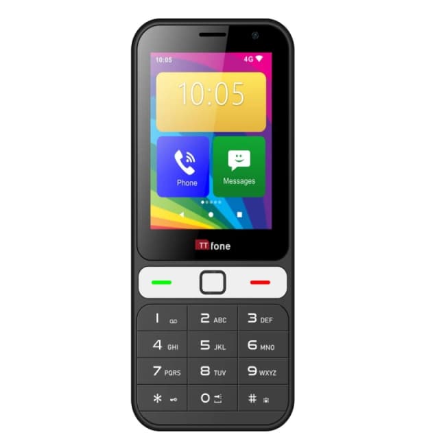 TTfone TTfone TT280 - 4G Android Mobile Phone with Google Play Store, O2 Pay As You Go SIM, and mains charger included.