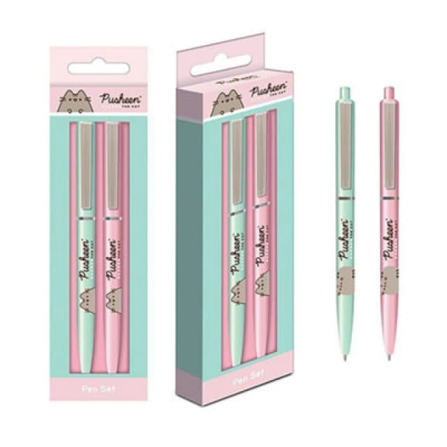 Pusheen Pusheen Botanical Pen Set Pack of 2 in Pink Pink One Size Unisex 5063107273581