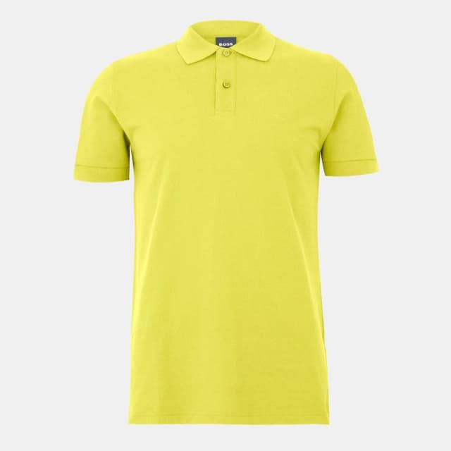 Boss Mens Pallas Cotton Short Sleeve Polo Shirt Bright Green male Small