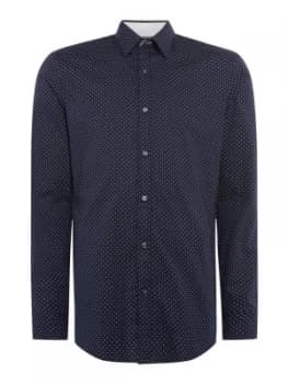 Mens Michael Kors Diamond pin dot slim fit shirt Blue