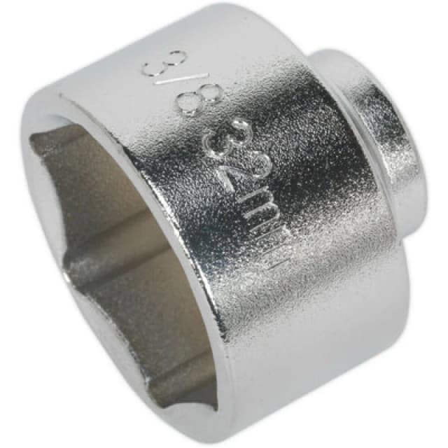 Loops 32mm Low Profile Oil Filter Socket - 3/8" Sq Drive - High Grade Steel Socket Metallics