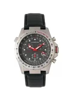 M36 Series Leather-Band Chronograph Watch