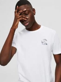 Selected Homme Embroided Logo T-Shirt - White