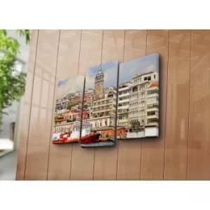 3KBPAT-8 Multicolor Decorative Canvas Painting (3 Pieces)