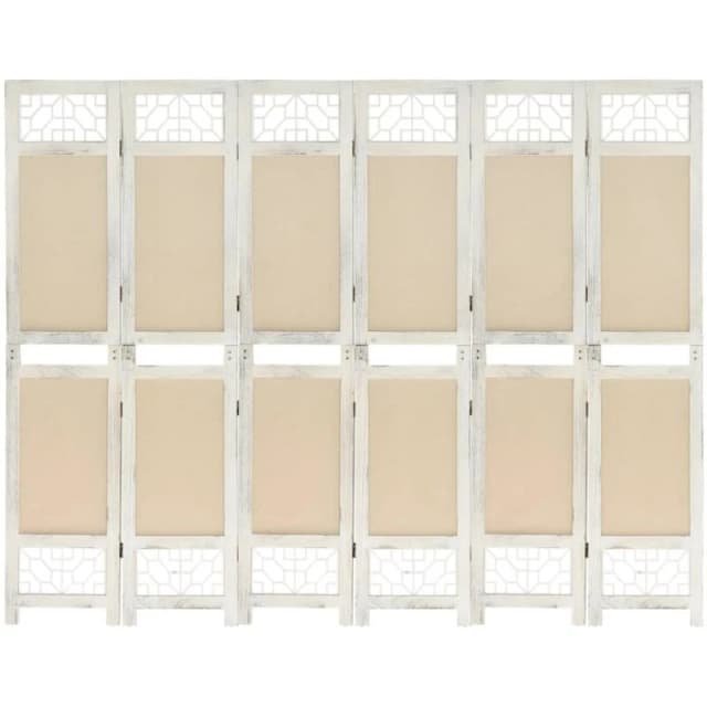 VIDAXL 6-Panel Room Divider Cream 210x165cm Fabric Vidaxl 8720286654941