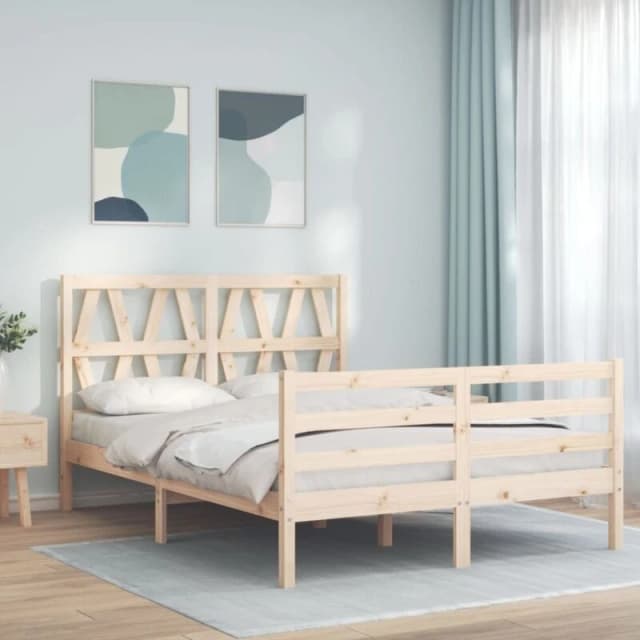 VIDAXL Bed Frame without Mattress Small Double Solid Wood Vidaxl 8720845995164