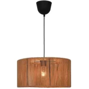 Zumaline Maori Cylindrical Pendant Ceiling Light, Black, 1x E27