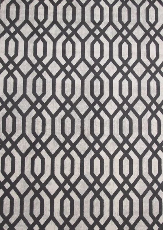 Rugstyle Balletto Heatset Geometric Rug in Silver Size: 120cm x 170cm Silver Unisex 120cm x 170 cm