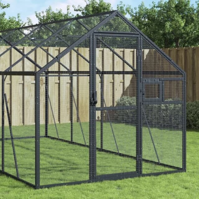 vidaXL Aviary Anthracite 1.79x4x1.85 m Aluminium, Grey 3155803