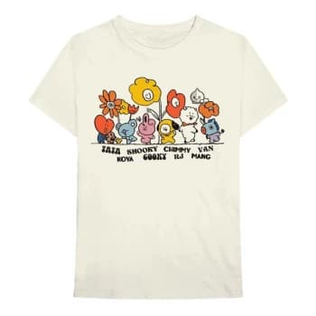 BT21 - Hippie Flowers Unisex Medium T-Shirt - White