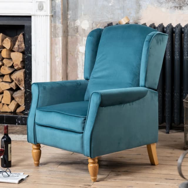 Artemis Home Barksdale Recliner Armchair in Teal Teal Unisex