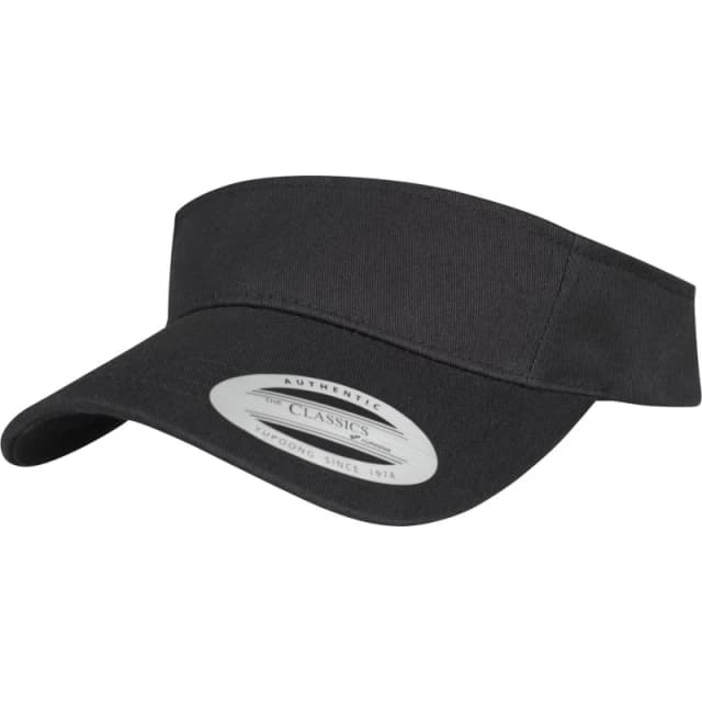 Flexfit by Yupoong Curved Visor Cap in Black Unisex One Size