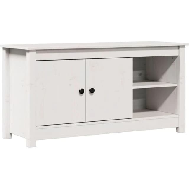 Vidaxl TV Cabinet White 103X36.5X52cm Solid Wood Pine, White 814590