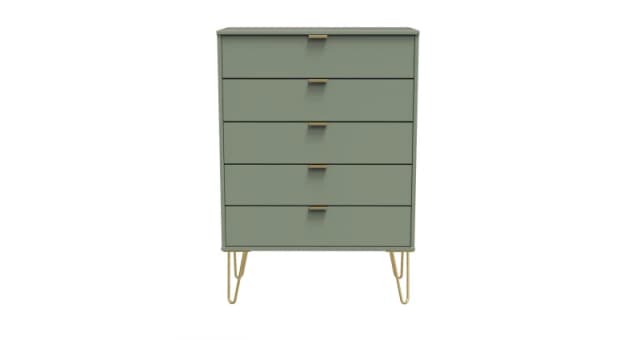 Fuji 5 Drawer Chest In Reed Green (Ready Assembled)