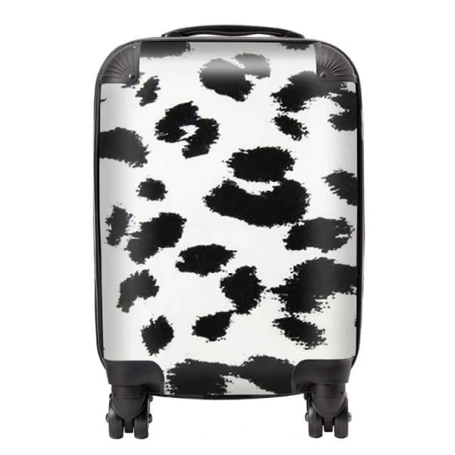 Warren Reed - Designer Black Leopard Print Suitcase Size: Large Black Unisex Large