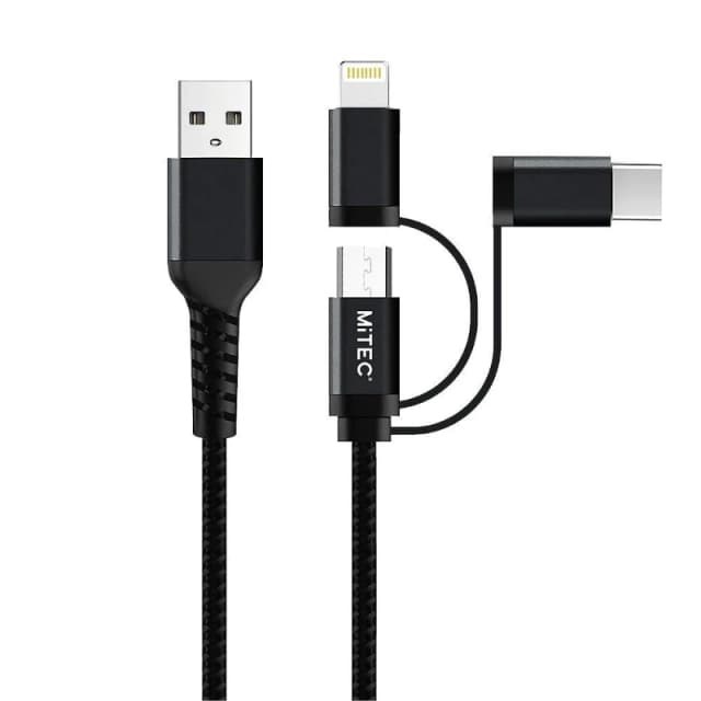 MiTEC MITEC 1M UNIVERSAL MFI BRAIDED CABLE BLACK Black One Size