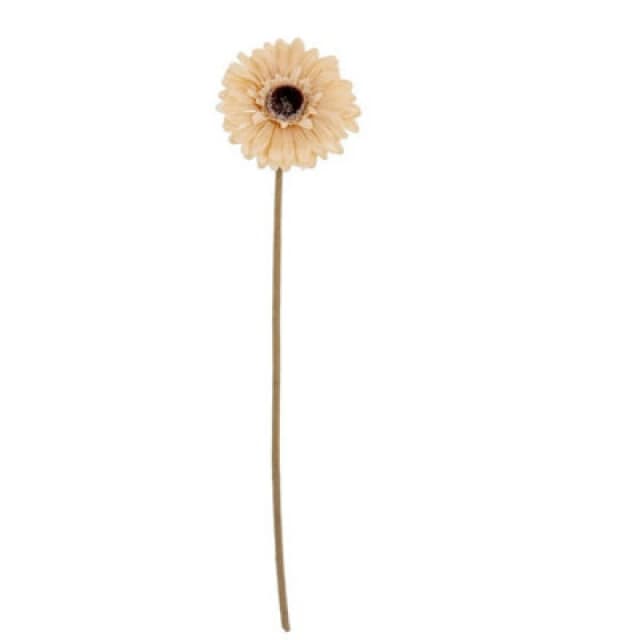 Hill Interiors Cream Gerbera Stem Artificial Flower - Plastic - L11 X W11 X H53cm - Cream