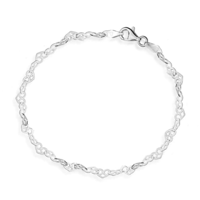 Be You Sterling Silver Heart Link Bracelet Silver One Size