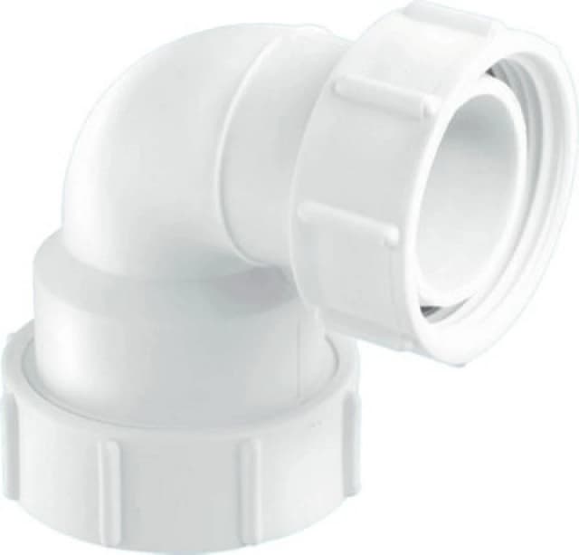 McAlpine S5M-A 1.25" 95° Multifit Bend x BSP coupling nut White