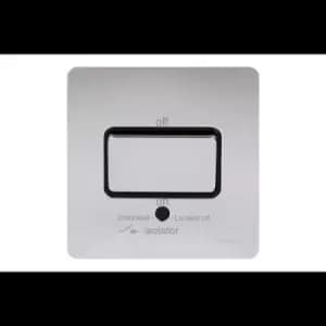 Schneider Electric Ultimate Screwless Flat Plate - Single Fan Isolator Switch, 3 Pole, 16AX, GU1413BPC, Polished Chrome with Black Insert