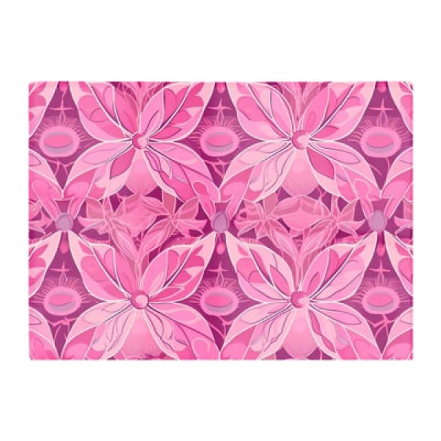 Warren Reed Designer Pink Abstract Floral Design Glass Chopping Board