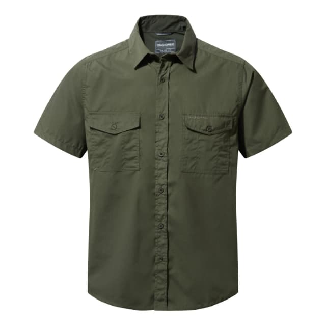 Craghoppers Craghoppers Men NosiDefense Cotton-Blend 'Kiwi' Short Sleeve Shirt in Khaki Size: X-Large Khaki XL Male 5054904523245