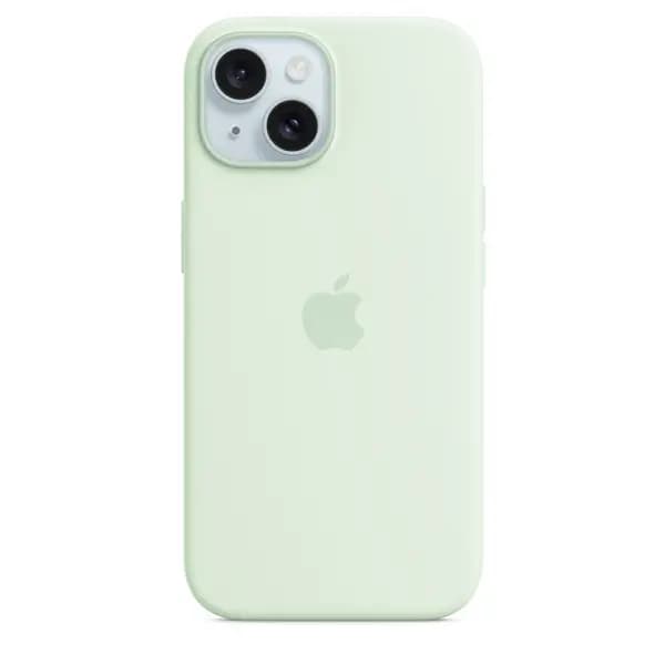Apple iPhone 15 Silicone Case with MagSafe - Soft Mint MWNC3ZM/A