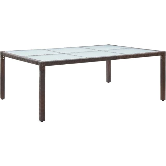 VIDAXL Outdoor Dining Table Brown 200x150x74cm Poly Rattan Vidaxl 8719883867786
