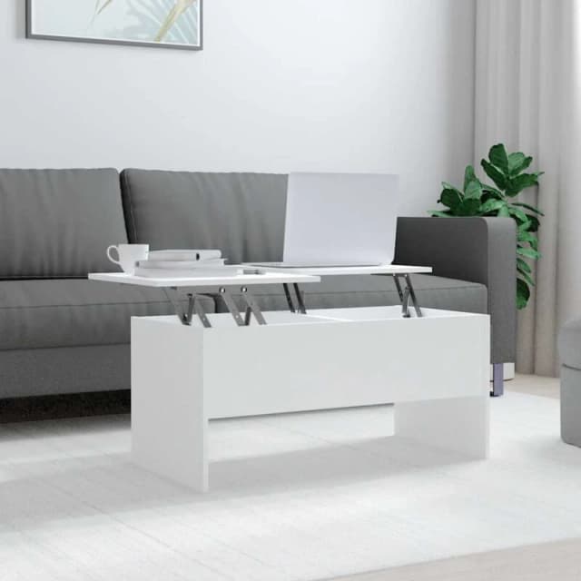 Vidaxl Coffee Table White 102X50.5X46.5cm Engineered Wood, White 809719