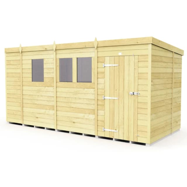 Flat Pack Sheds DIY Sheds 13 x 6 Pent Shed, Brown 13X6PFF