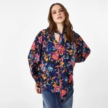Biba BIBA Floral Print V Neck Tie Blouse - Fantasy Floral