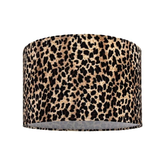 Happy Homewares Modern & Distinctive Leopard Print Table/Pendant Lamp Shade in Soft Velvet in Black Size: 12" Black Unisex 12"