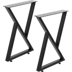 VEVOR Metal Table Legs Set of 2 Dining Table Legs Black Desk Legs 16", Height 18" Width Bench Legs Coffee Table Legs 1763lbs Load Capacity Steel Table