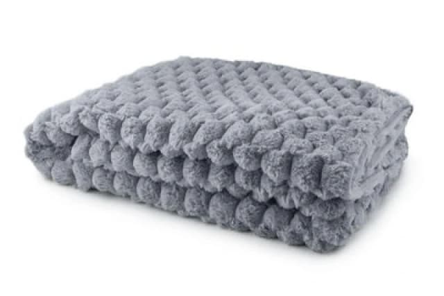 Emma Barclay Lush Faux Rabbit Fur Throw Charcoal