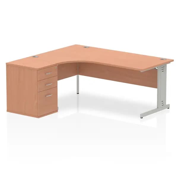 Dynamic Office Solutions Impulse 1800mm Cable Managed Left Crescent Desk Workstation I000663