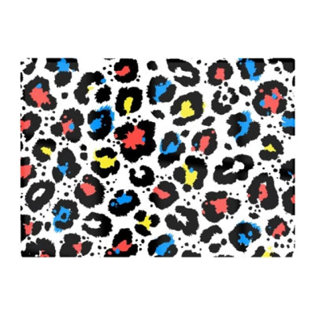 Warren Reed Designer Coloured Leopard Print Glass Chopping Board