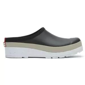 Hunter Womens Play Speckle Sole Clogs Black/Steall 5