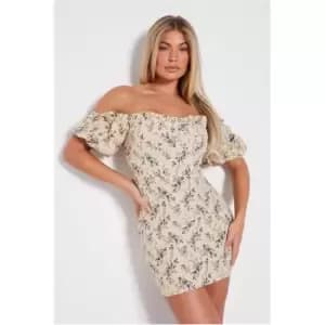 I Saw It First Yellow Woven Floral Corset Bodycon Dress - Yellow