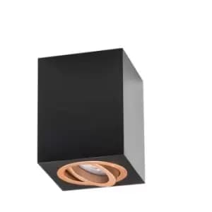 Larissa Dimovo Surface Mounted Ceiling Lamp Downlight Spot Surface Mounted Ceiling Squared 1x GU10 Black-Cooper