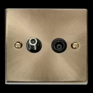 Click Scolmore Deco Non-Isolated Co-Axial and Satellite Socket - VPAB170BK