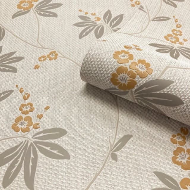 Belgravia Decor Amelie Blossom Beige/yellow Wallpaper