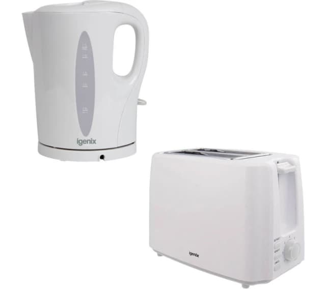 IGENIX IGPK28 2-Slice Toaster & Kettle Bundle - White 5016368013182