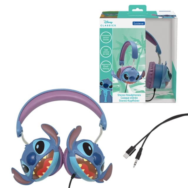 Lexibook Disney Stitch Stitch 3D bedrade stereo koptelefoon Opvouwbaar Beperkte geluidskracht HP015D