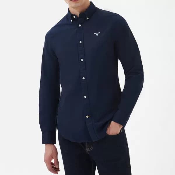 Barbour Heritage Mens Oxtown Tailored Long Sleeved Shirt - Navy - S