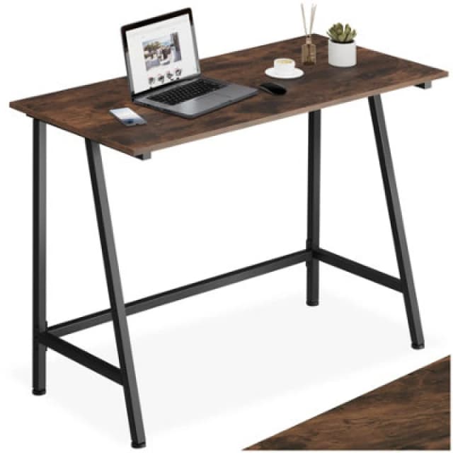 Tectake Desk Newton - Computer, Laptop, Writing Table 50 Cm - Industrial Wood Dark, Rustic