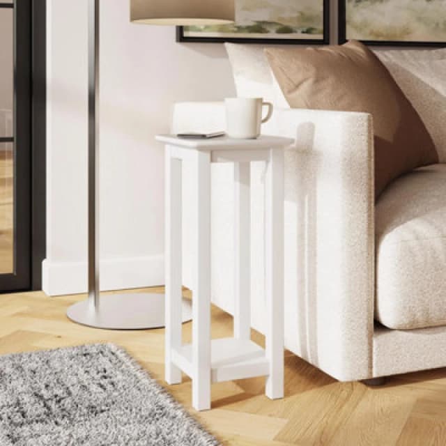FWStyle FWStyle Palma White Side Lamp Table With Shelf White One Size Unisex 5056413128201