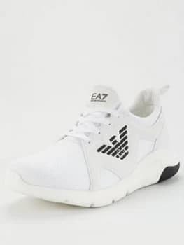 Emporio Armani EA7 A Racer Mesh Runner Trainers White Size 10 Men