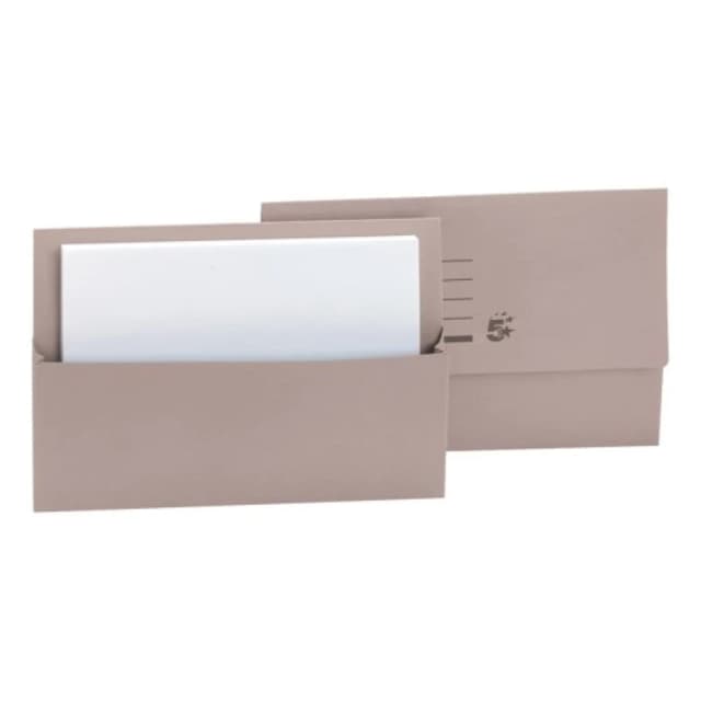 5 Star office 5 Star Office Document Wallet Half Flap 250gsm Recycled Capacity 32mm Foolscap Buff (Pack of 50) 297315