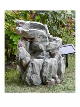 Smart Solar Rock Fall Water Feature