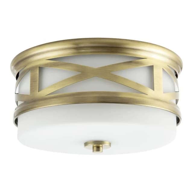Happy Homewares Vintage & Classic Bathroom Flush Ceiling Light with Strap Design in Metallic Gold Metallic Gold Unisex
